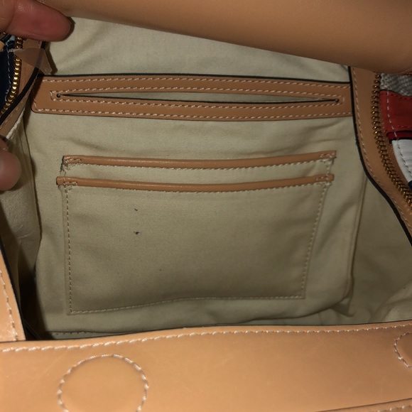 Tory Burch Half-Moon Balloon Stripe Satchel Bag - Picture 7 of 16